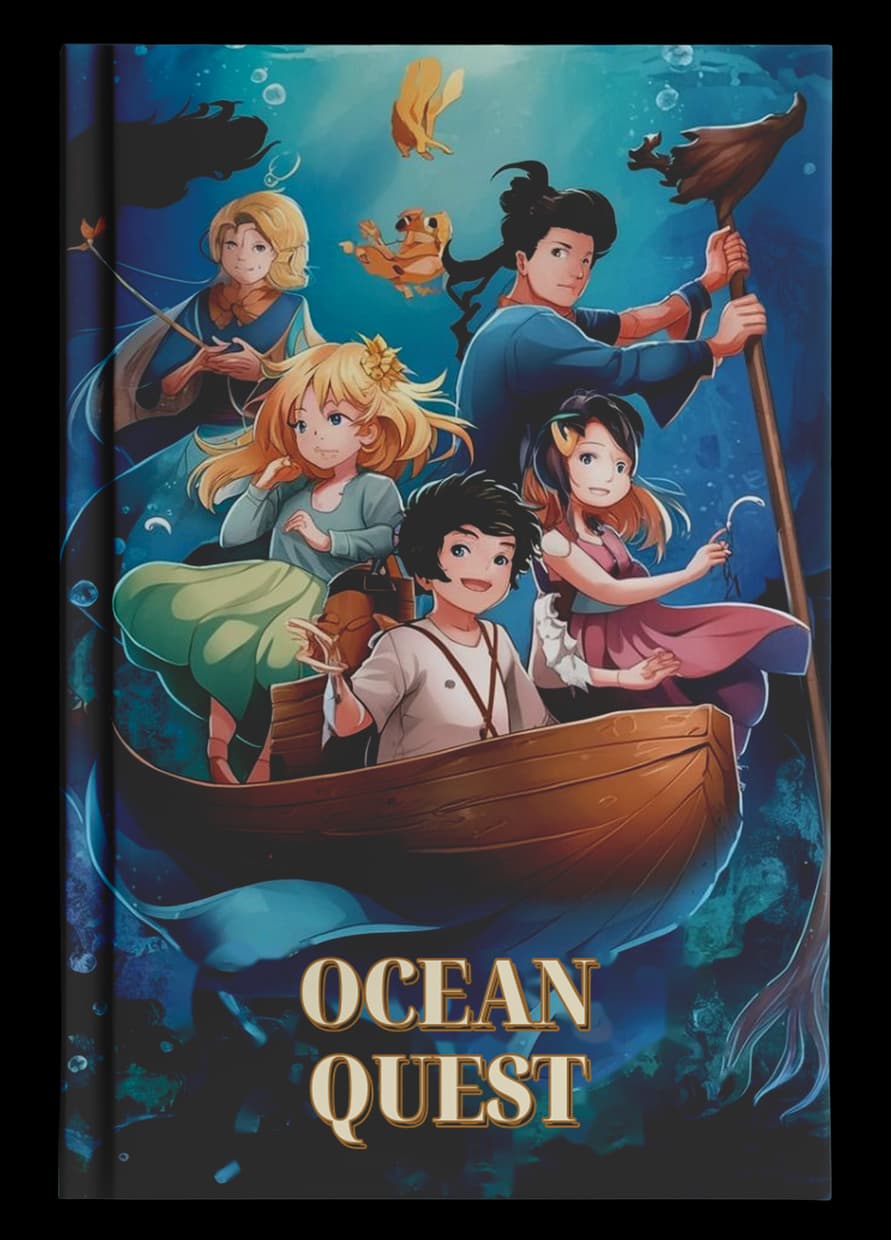 Illustrated children's cover for Ocean Quest