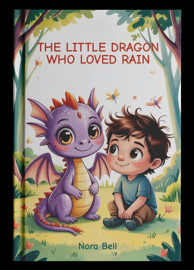 Illustrated children's cover for The Little Dragon Who Loved Rain