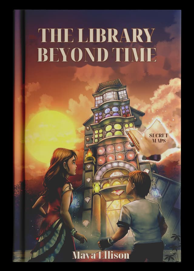 Illustrated children's cover for The Library Beyond Time