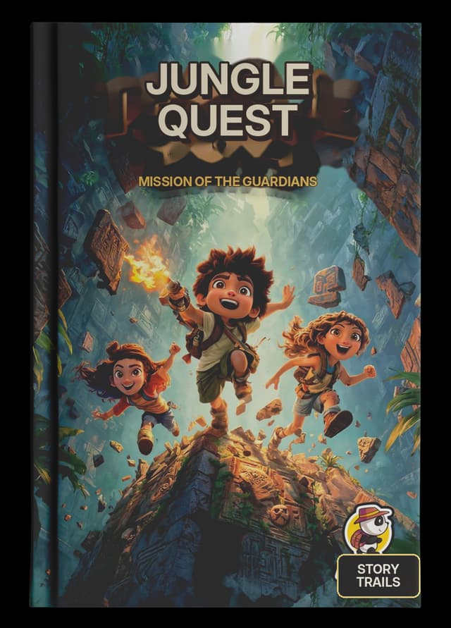 Illustrated children's cover for Jungle Quest