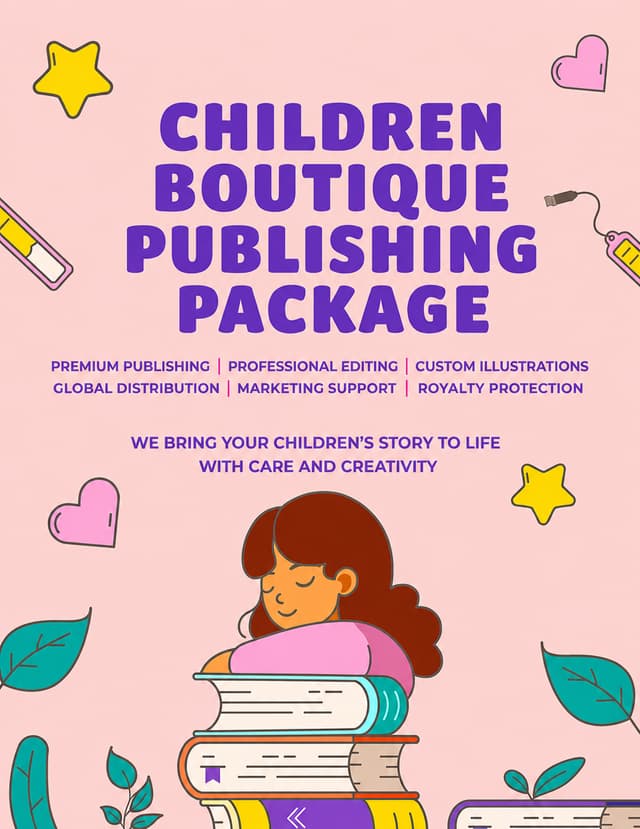 Pink boutique publishing package artwork for children's authors