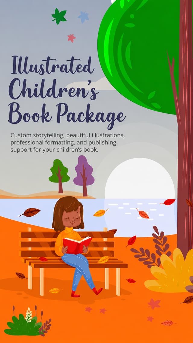 Autumn illustrated children's book package artwork