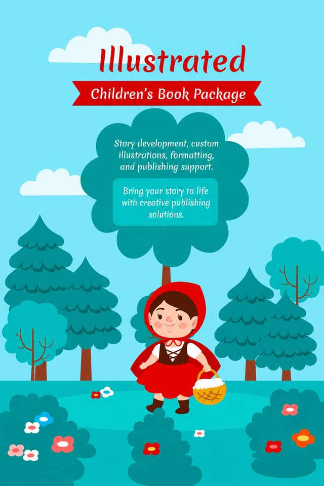 Little Red Riding Hood illustrated children's book package artwork
