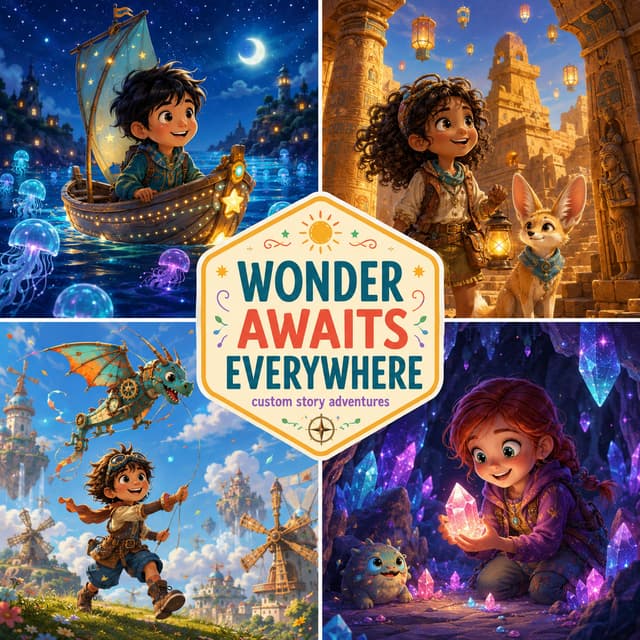 Personalized travel collage cover titled Wonder Awaits Everywhere