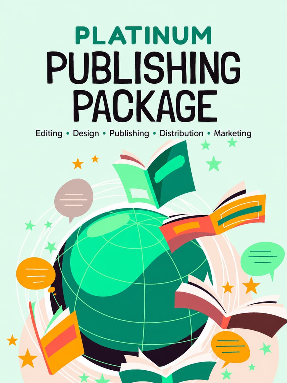 Platinum publishing package artwork with a globe and open book