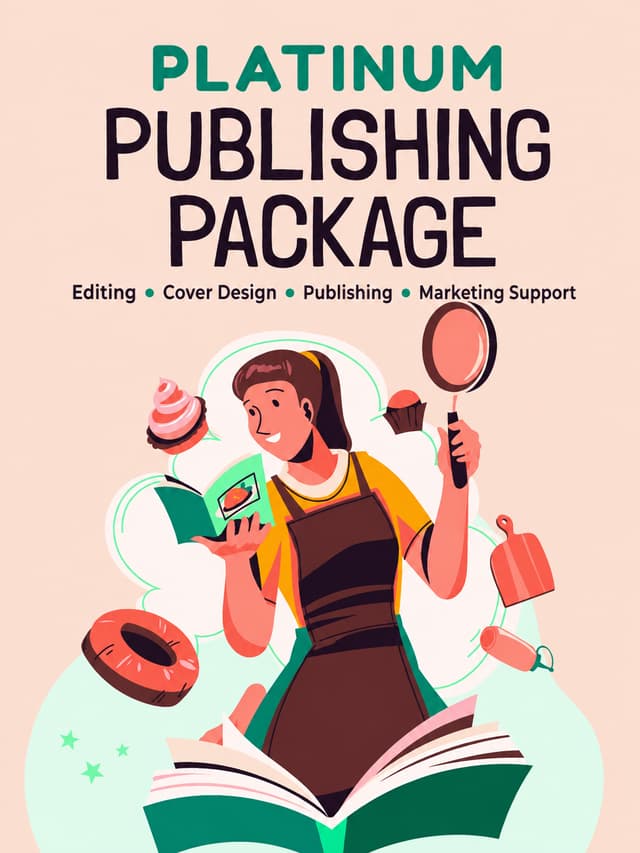 Platinum publishing package artwork with publishing and marketing symbols