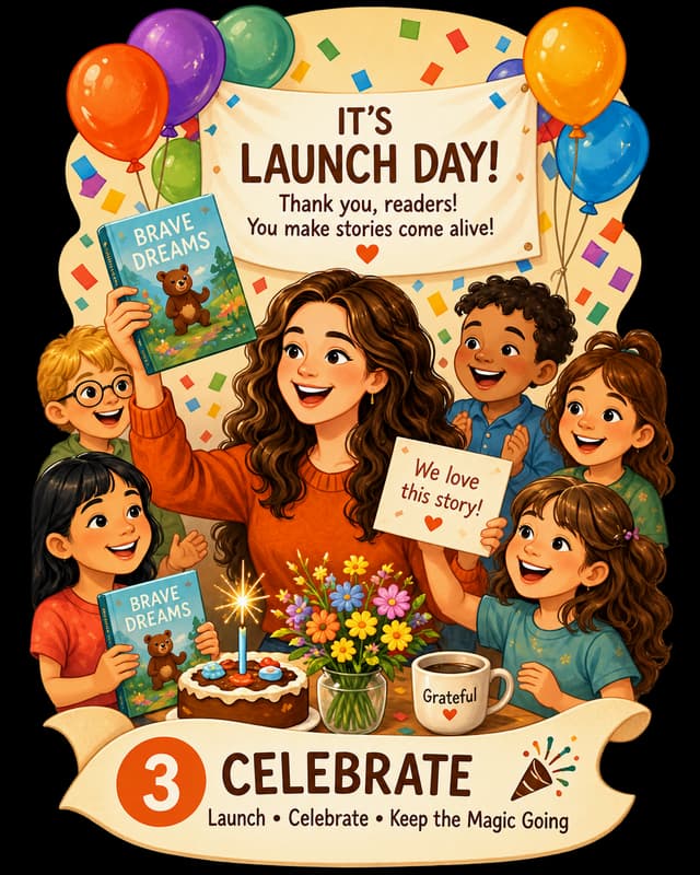 Book launch celebration with an author and young readers